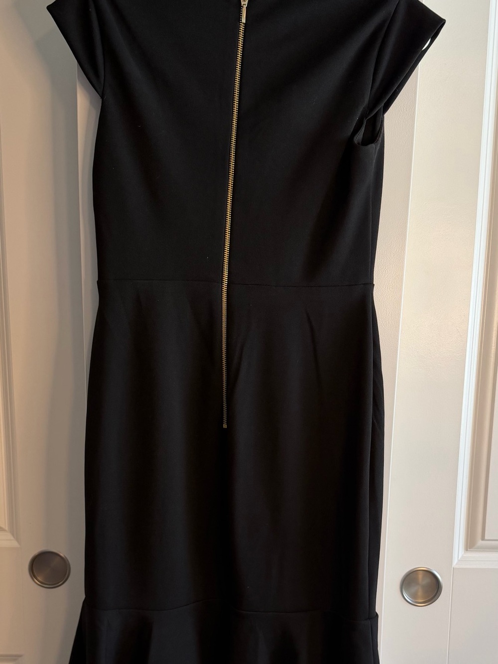 Black Midi Sheath Dress with Cap Sleeves - Picture 2 of 2